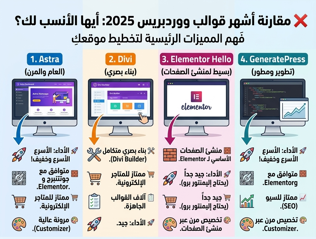 كيف تختار قالب ووردبريس المناسب لمشروعك